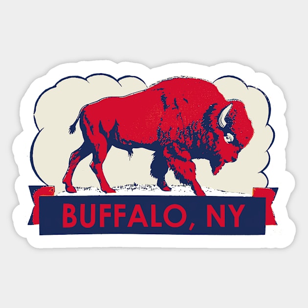 Vintage Style Buffalo, NY Sticker by ZSONN